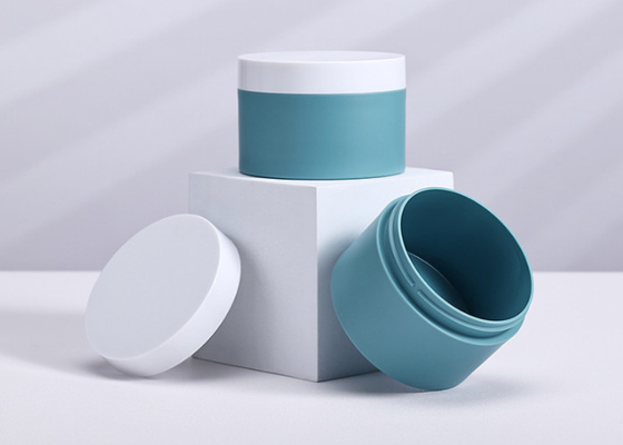 Matte Blue Frosted Plastic Cosmetic-het Voedselrang van Kruik200ml Kosmetische Containers