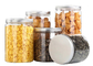 Het transparante Plastic Voedselpakket 500Ml ontruimt HUISDIERENkruik met Zilveren Aluminiumdeksels